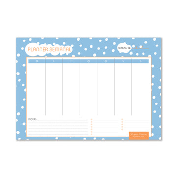 Bloco Planner Semanal Poa Branco – 1 Ano